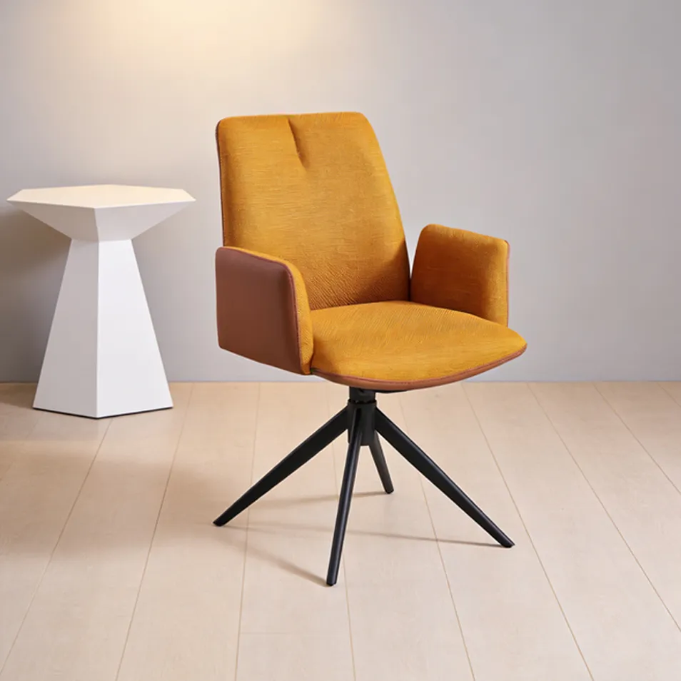 Accent Swivel Dining Chair with Modern Fabric Front View