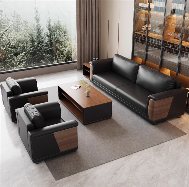 Modern Design Wooden Office Furniture Direct Supplier Leather Sofa Set For Living Room Home Hotel Office Hospital Use