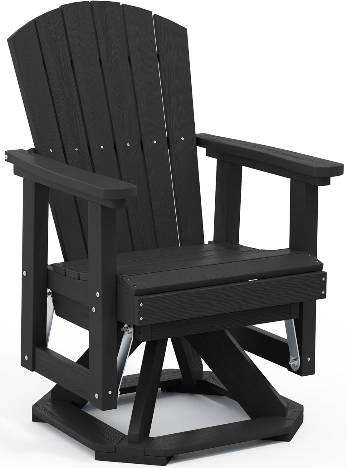 Adirondack Swivel Glider Chair HDPE Glider Set of 2 for Outdoor All-Weather Contemporary Design Hotel &amp; Park Use