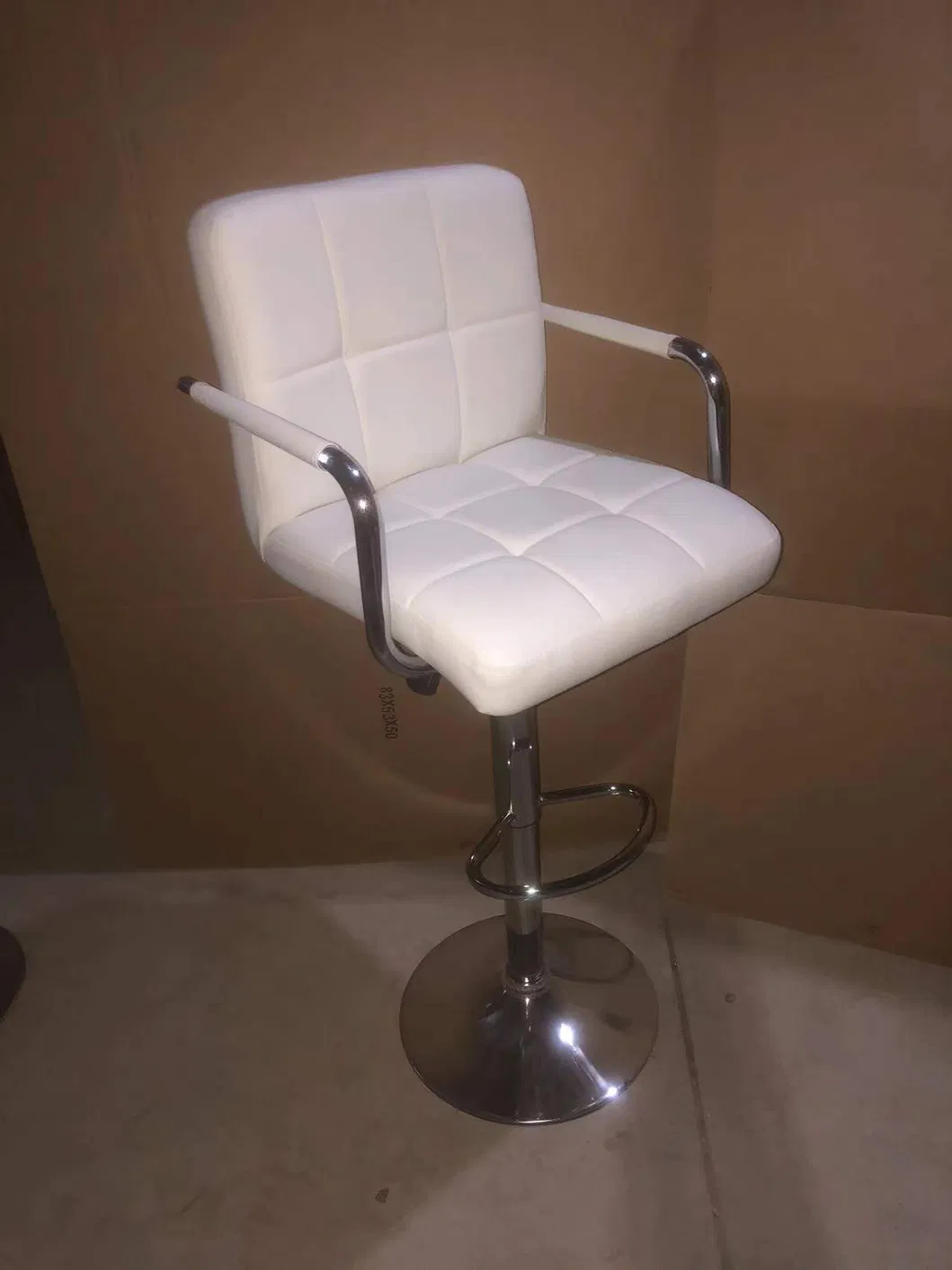 Adjustable Height Swivel Leather Upholstered Commercial Counter Bar Chair Stool