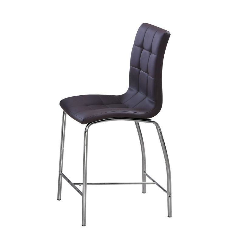 Black High Chair Soft PU Seat and Back Bar Stool for Cafe Shop Counter Height Black Leather Bar Stool