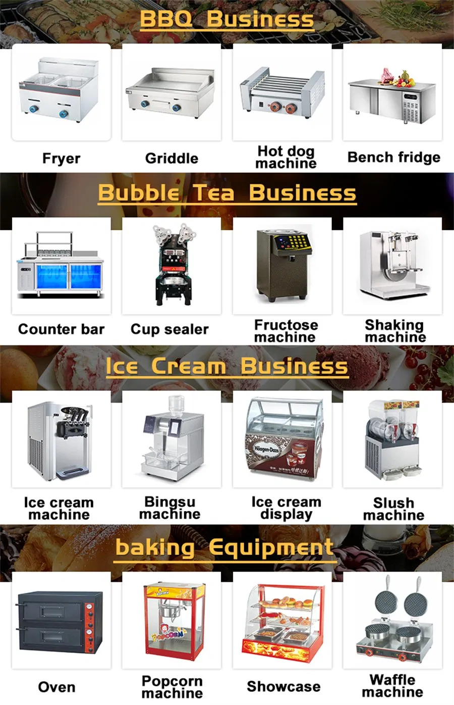 Mobile Bar Pizza Food Trucks Concession Ice Cream Cart