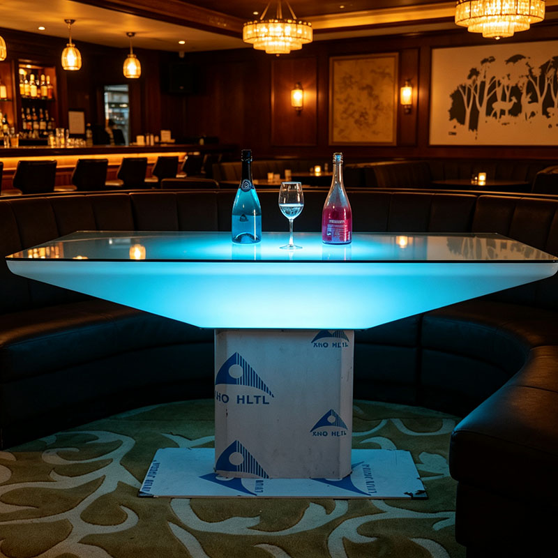 Modern Square Plastic Tabletop LED Table