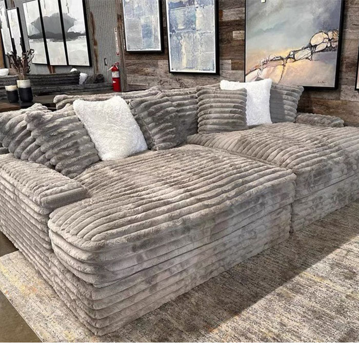 Modular Reclining Sectional Sofa Set With Wood Legs-Modern Design For Living Rooms