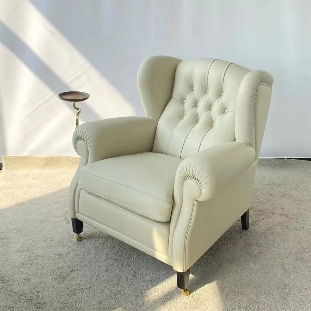 Accent Chairs with Gold Bar Room Genuine Leather Lounge Arm Chair MID Century Modern Accent Chair