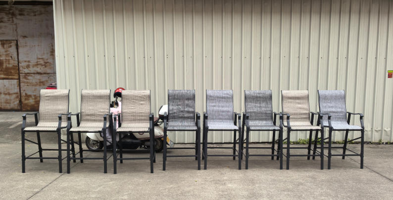 Modern Outdoor Glider Chair Set with High Back and Wide Seat Metal and Panel Wood Style for Porch Garden Backyard