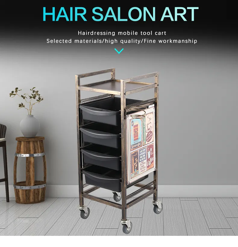 Stylish Rolling Bar Cart with Wine Rack and Glass Holder