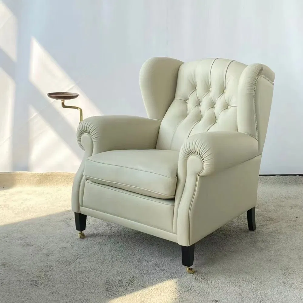 Accent Chairs with Gold Bar Room Genuine Leather Lounge Arm Chair MID Century Modern Accent Chair