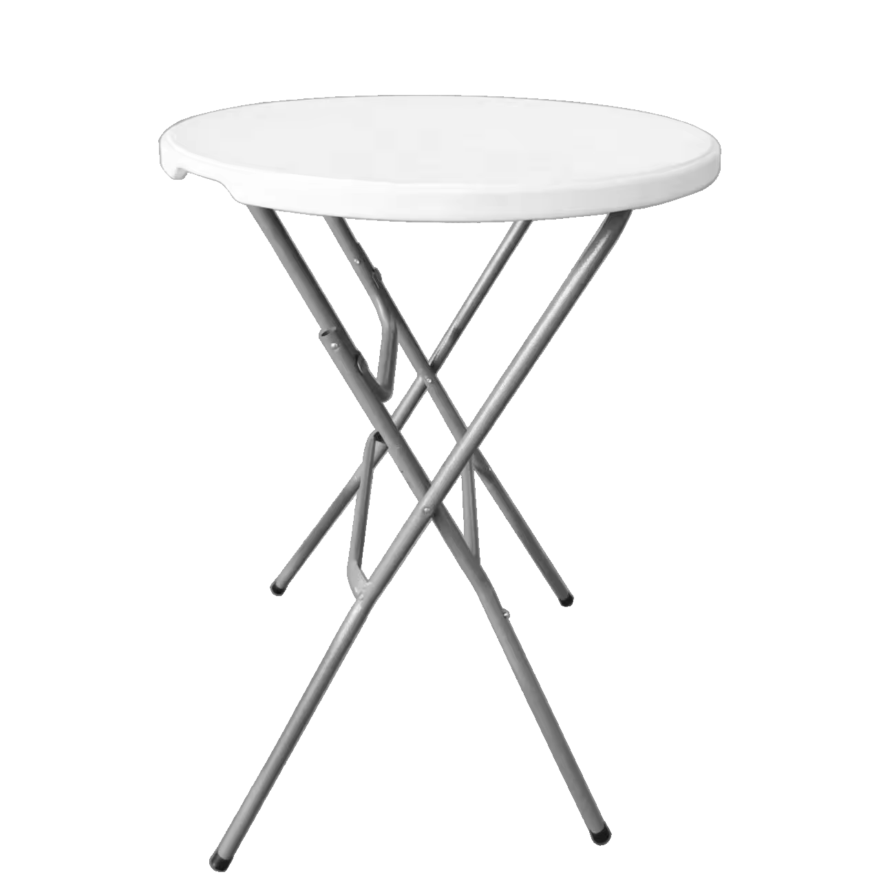 Hitree Wholesale 32 Inch High Height Cocktail Round Folding HDPE Plastic Table Event White For Outdoor Parties