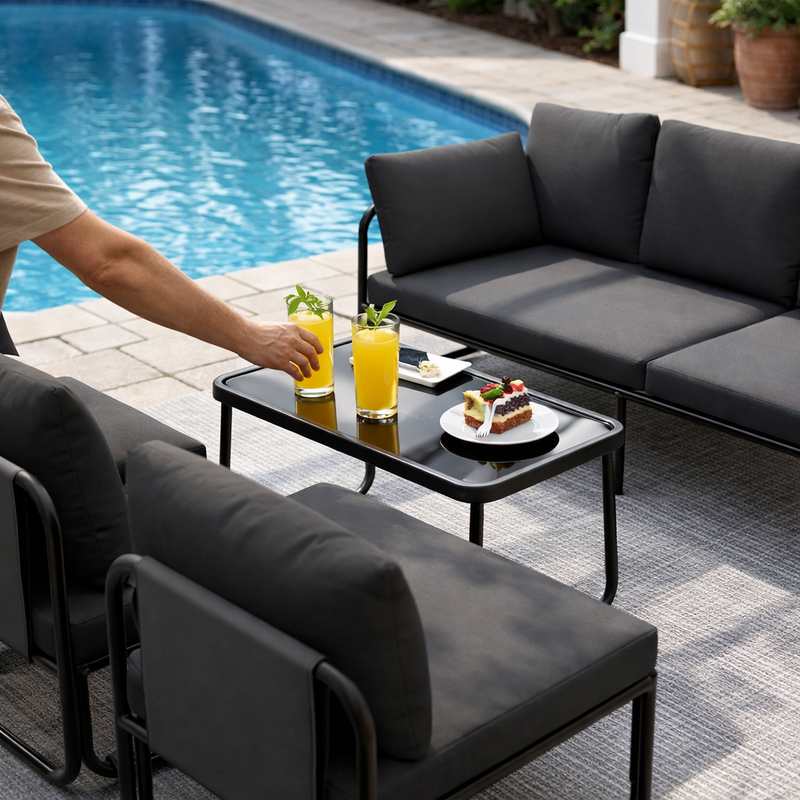 Refined Patio Bistro Sofa Set With All Weather Ease Featuring Aluminum Patio Sofa Set and Patio Rattan Bistro Sofa Set