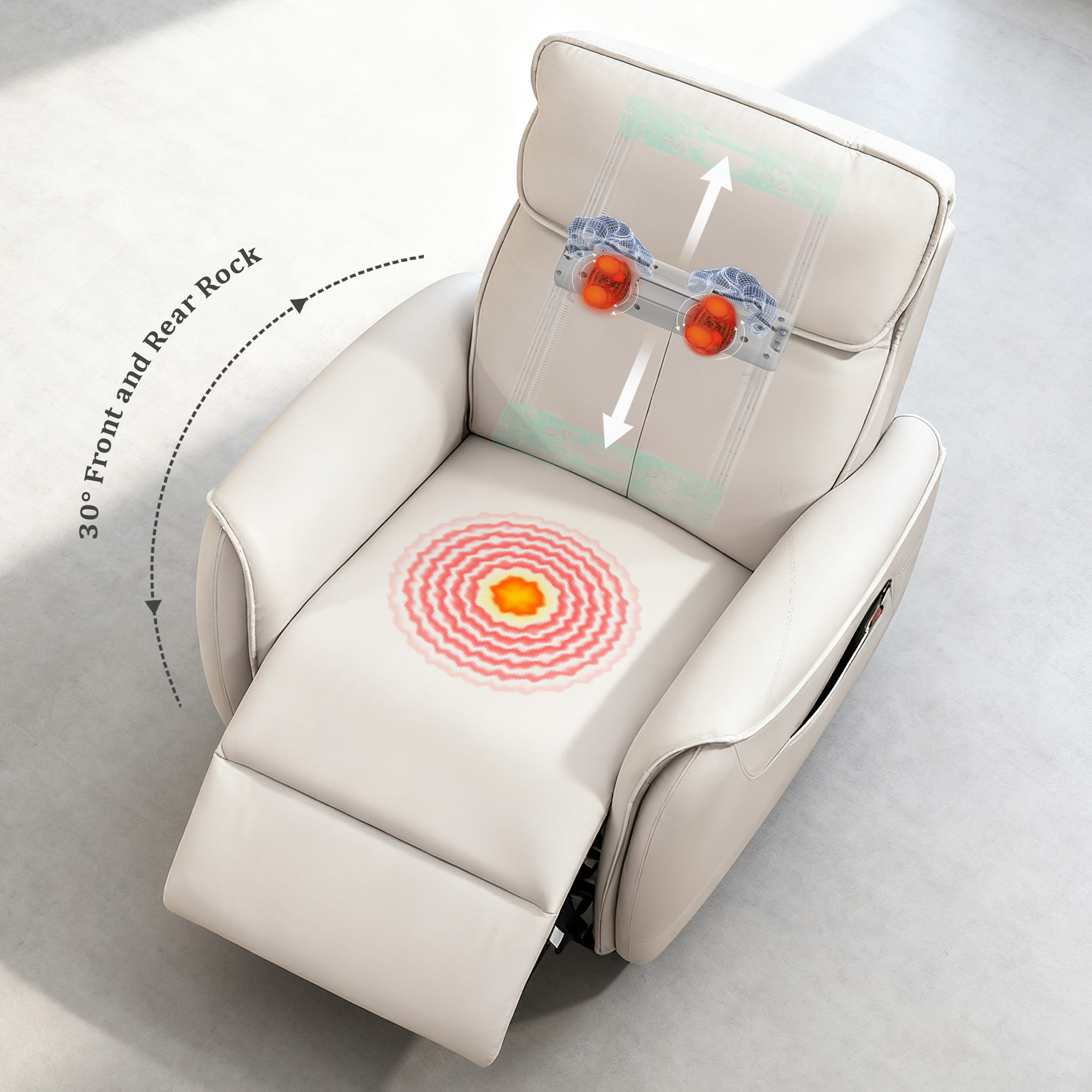Modern Living Room Lazy Sofa Electric Single Lounge Leather Swivel Rocking Home Cinema Massage Recliner Massage Sofa Chair
