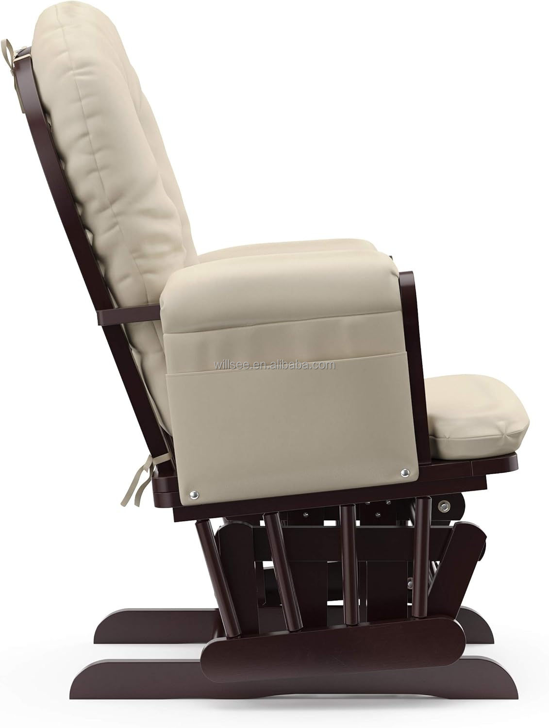 HE-1309 Manufactory Rocking Nursery Chair Solid Wooden Glider Ottoman Chair Glider Rocker Chair with Ottoman