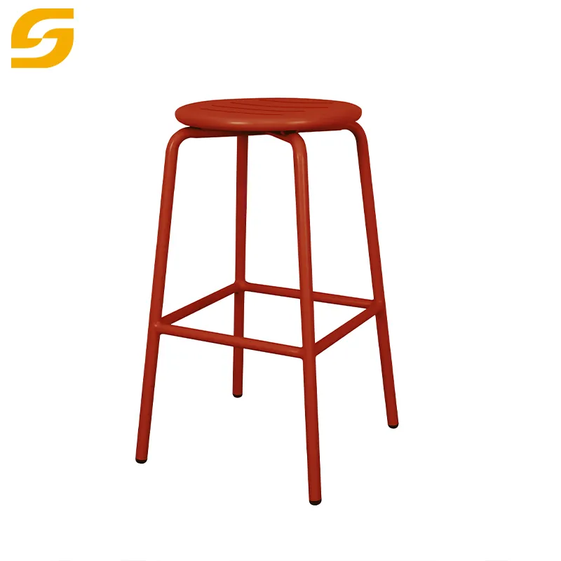 Elegant European Modern Bar Stools Chair Kitchen High Counters Restaurants Home Bars Outdoor Metal Aluminum 65/75cm Bar Stools