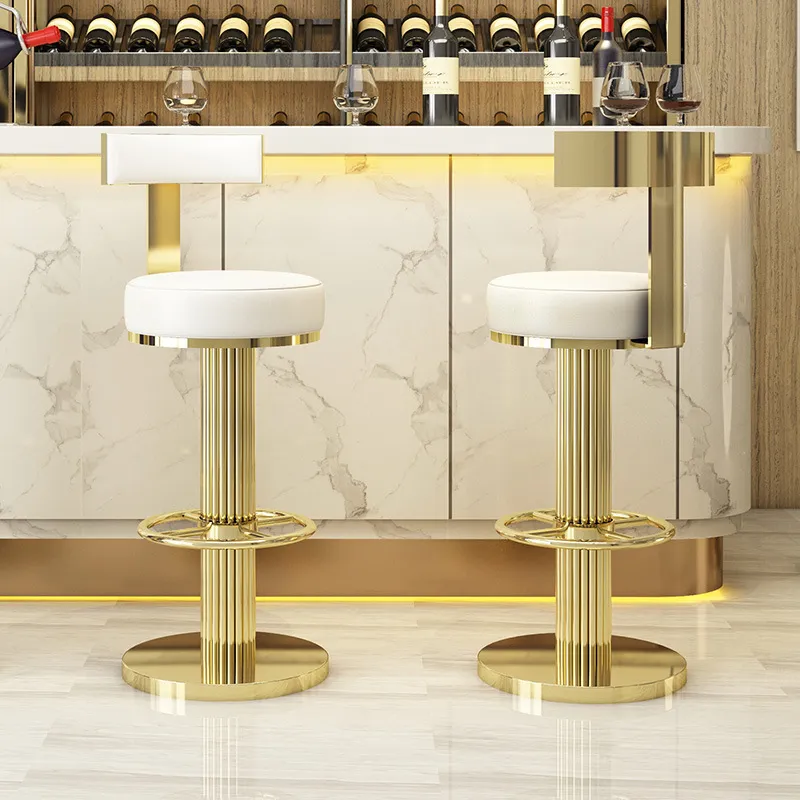Customized Stainless Steel Counter Height Bar Stool with Metal Frame
