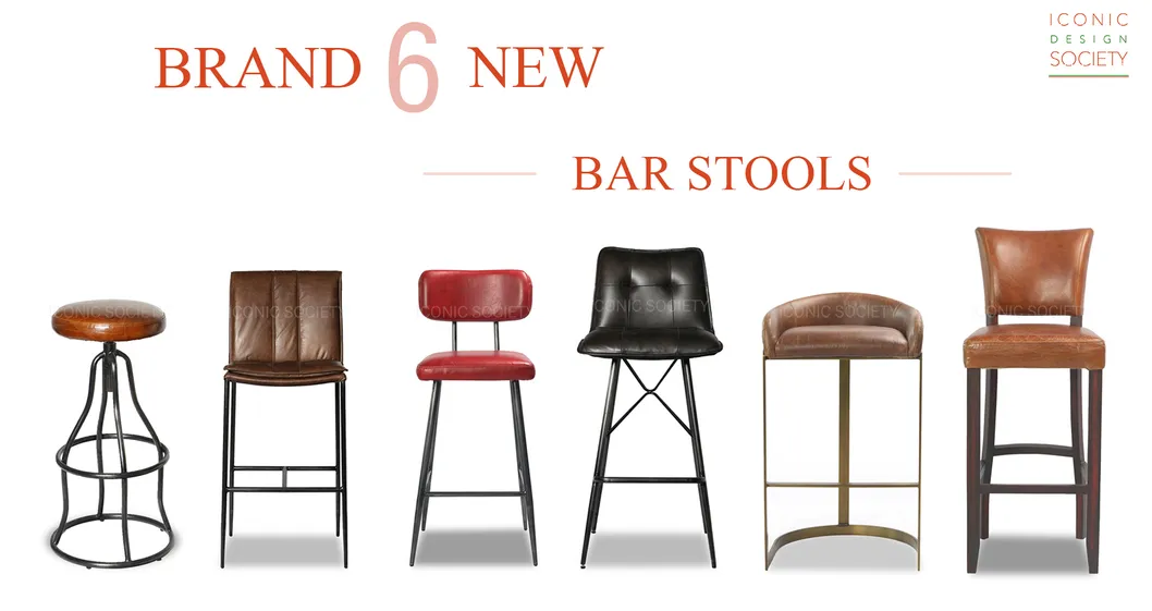 Industrial Club Pub Hotel Furniture Metal Low Back Iron Genuine Leather Counter Bar Stool