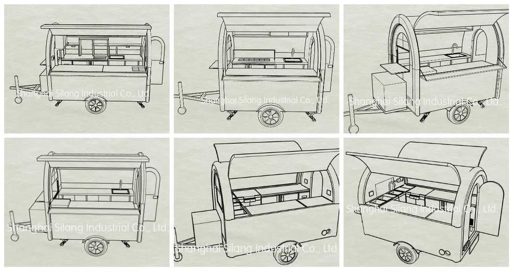 Custom Food Truck Coffee Bar Hot Dog Pizza Burger Van Trailer Hot Food Cart