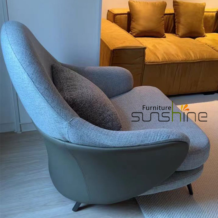 Modern Fabric Lounge Chair with Footrest for Home Office Bedroom Apartment Hotel-for Leisure Contemporary Accent for Living Room