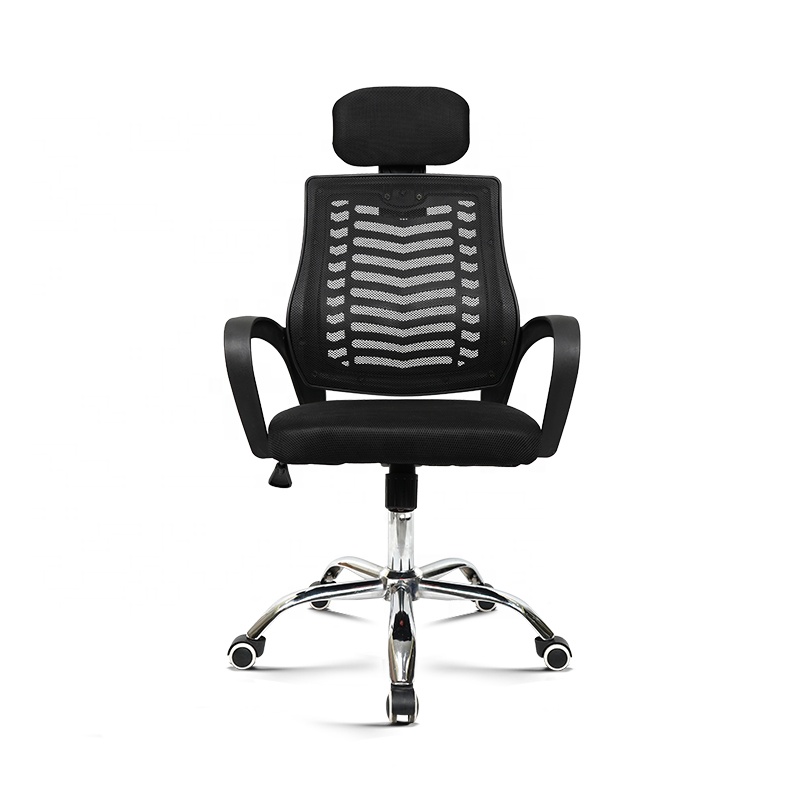 Economical Modern Rotating Office Swivel Chair With Fixed Armrest Tilt &amp; Lock Mesh PP Grid Backrest Lifting Mechanism Headrest