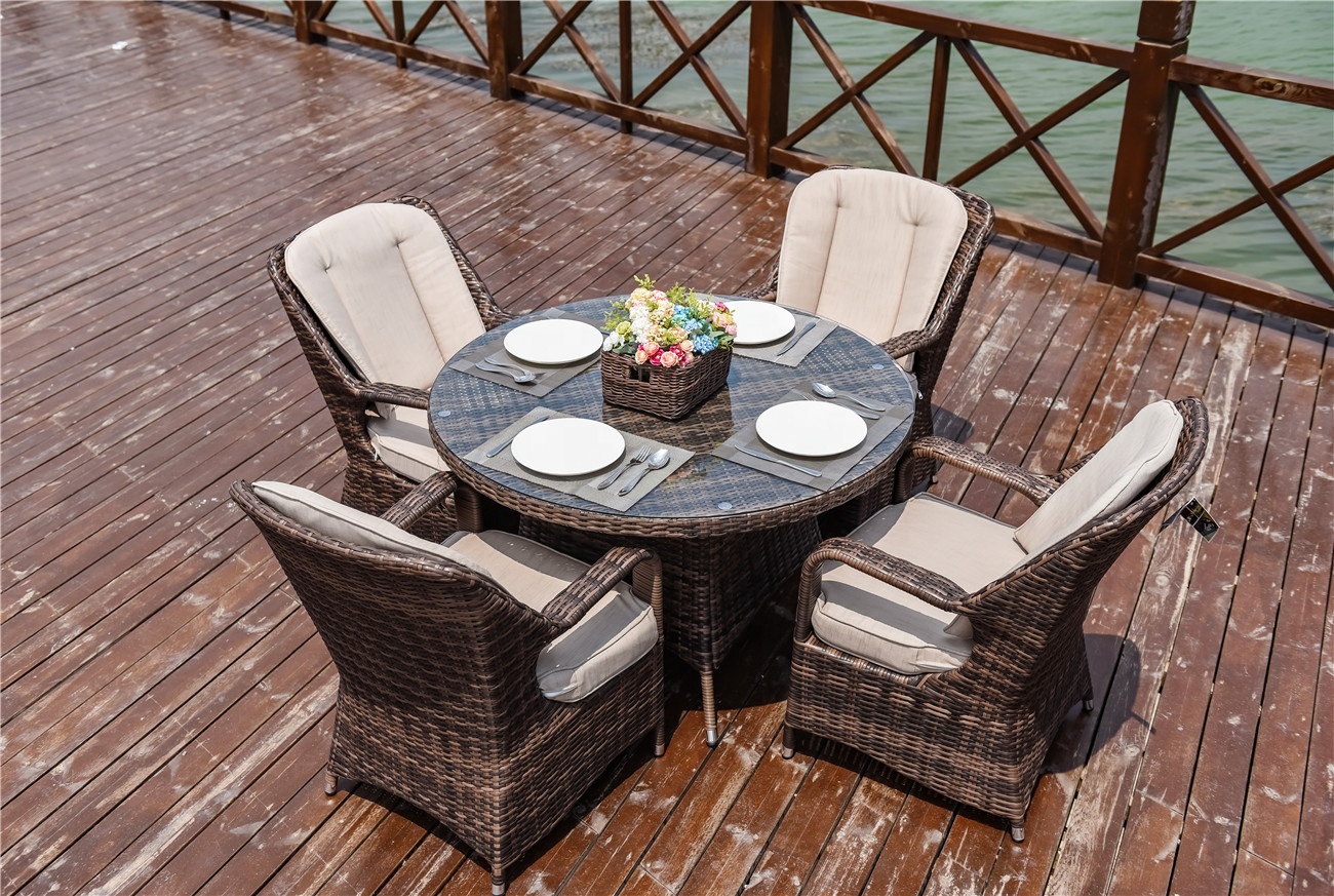 Outdoor Garden Rattan Furniture Outside Table and Chair Dining Garden Sofa Set Outdoor Furniture Bistro Sets