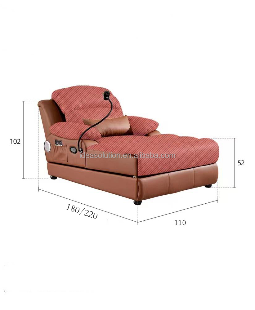 Zero Wall Electric Sofa Bed Soft Upholstered Reclining Sleeper for Home Theater Electric Reclining Sofa Chair