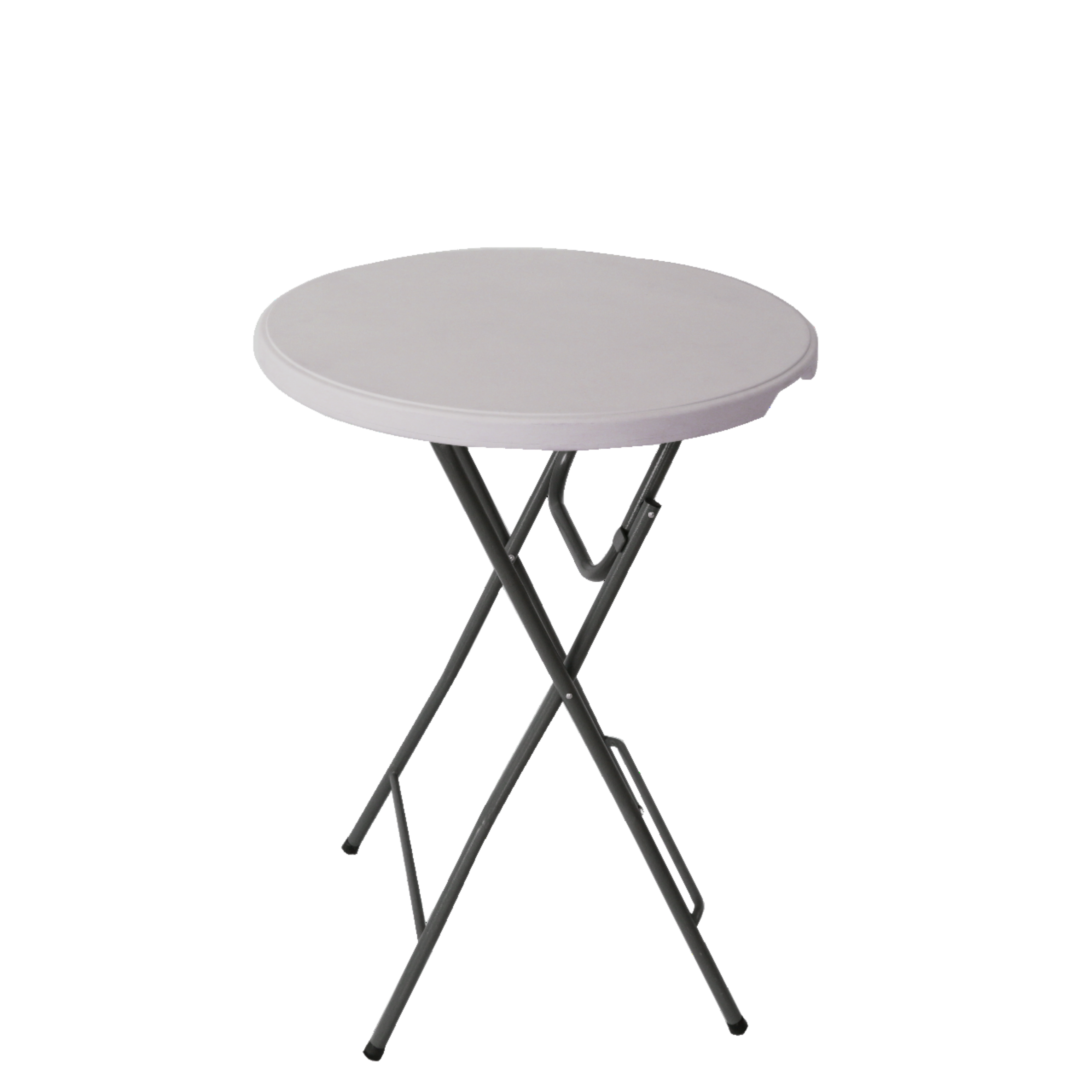Hitree Wholesale 32 Inch High Height Cocktail Round Folding HDPE Plastic Table Event White For Outdoor Parties
