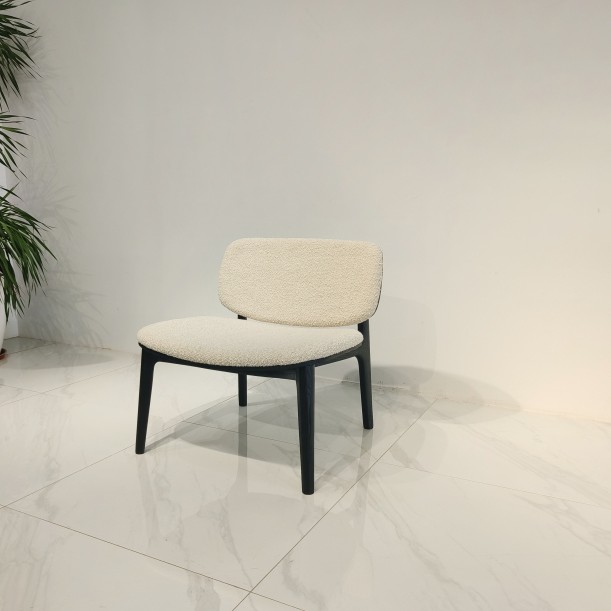 Modern Solid Wood Lounge Chair Ergonomic Handmade Minimalist Design Eco-Friendly Durable Upholstered for Bedroom Living Dining