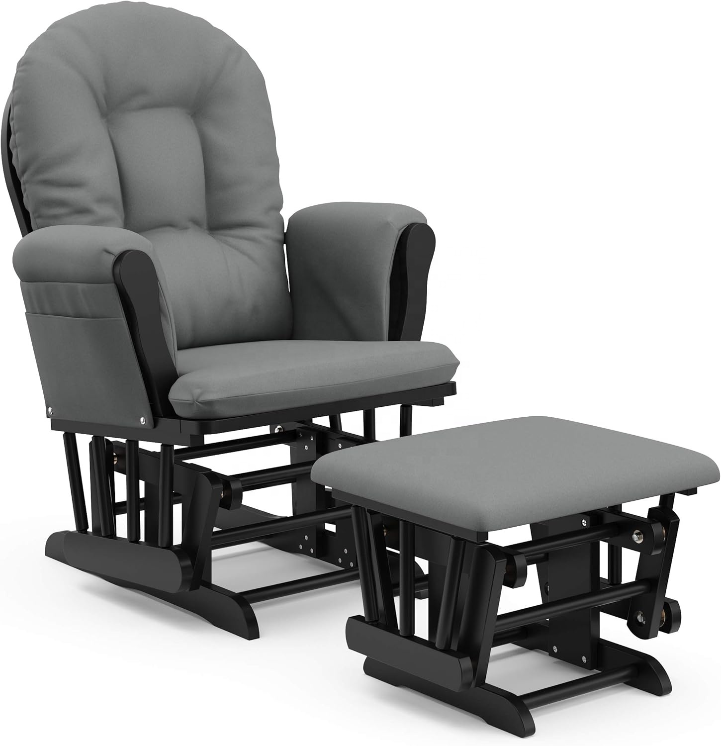 HE-1309 Manufactory Rocking Nursery Chair Solid Wooden Glider Ottoman Chair Glider Rocker Chair with Ottoman