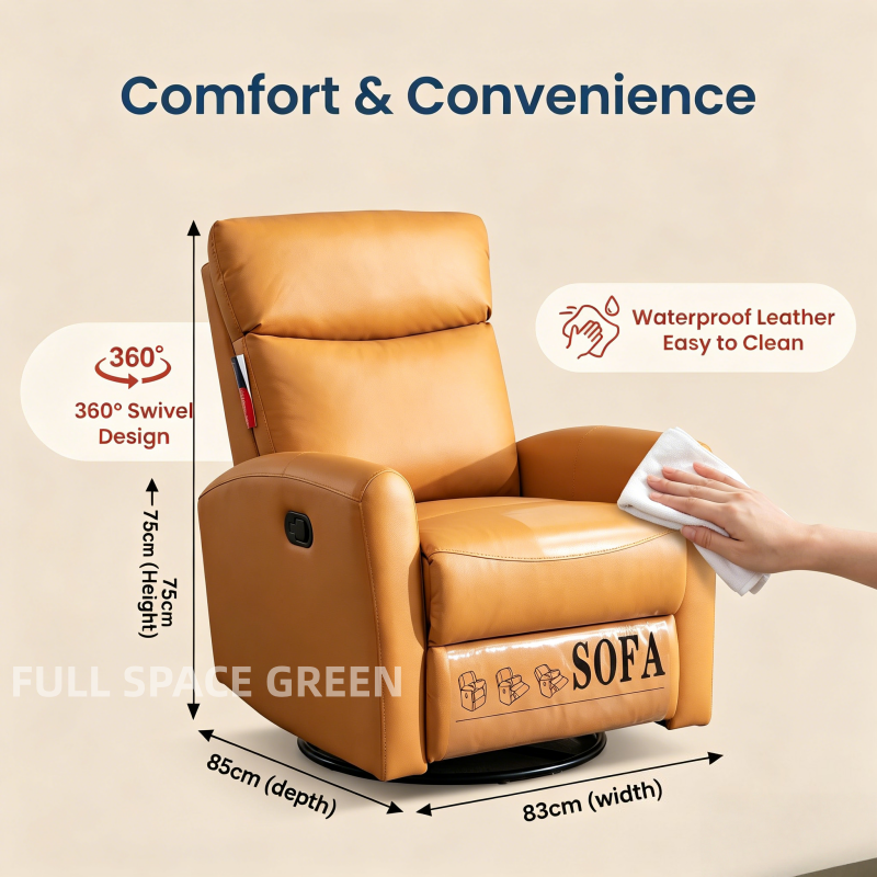 Wholesale Comfort Adjustable Ergonomic Recliner Sofa Sponge Square Manual Recline Reading Single Seat Apartment School Use