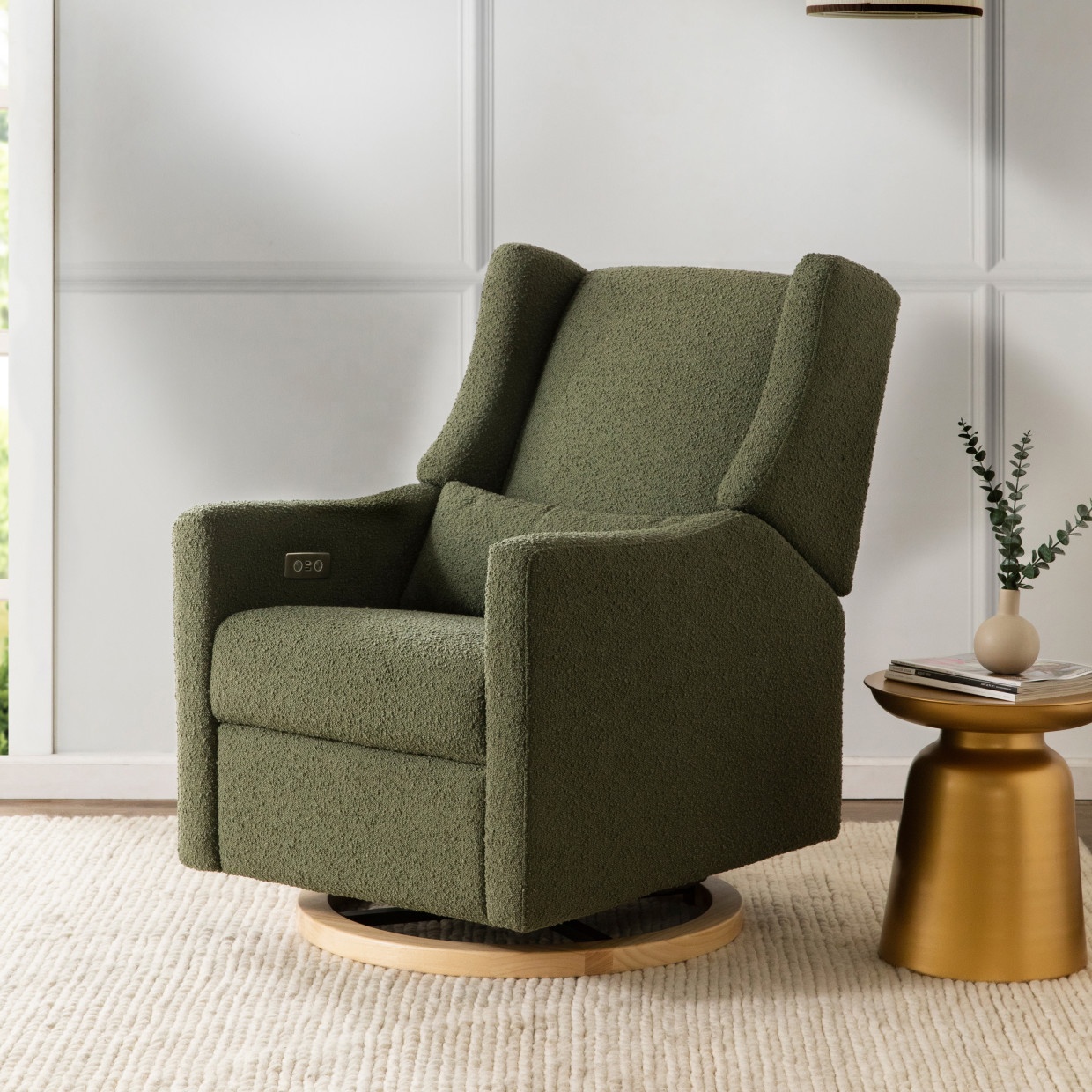 NOVA Nursery Room Swivel Glider Chair Comfortable Living Room Rocking Armchair Functional Swivel Glider Recliner Couch Seat