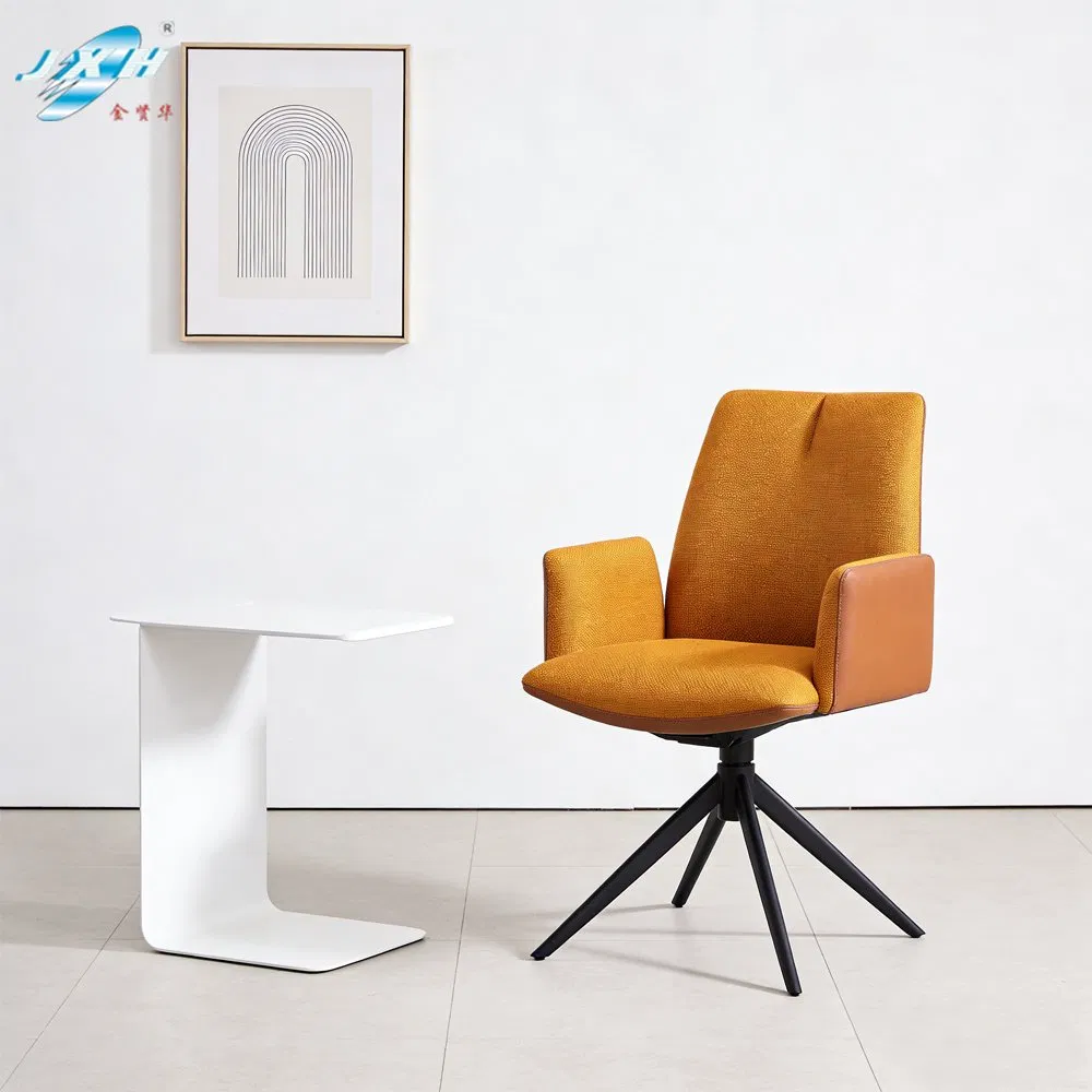 New Hotel ODM Accent Iron/Steel Metal Arm Swivel Dining Chair with Modern Fabric &amp; Good Price for Living Room
