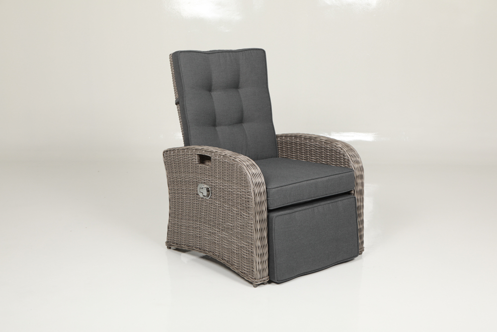 Joyeleisure 3pcs Alu Recliner Chair and Table Outdoor Bistro Set Garden Rattan Furniture