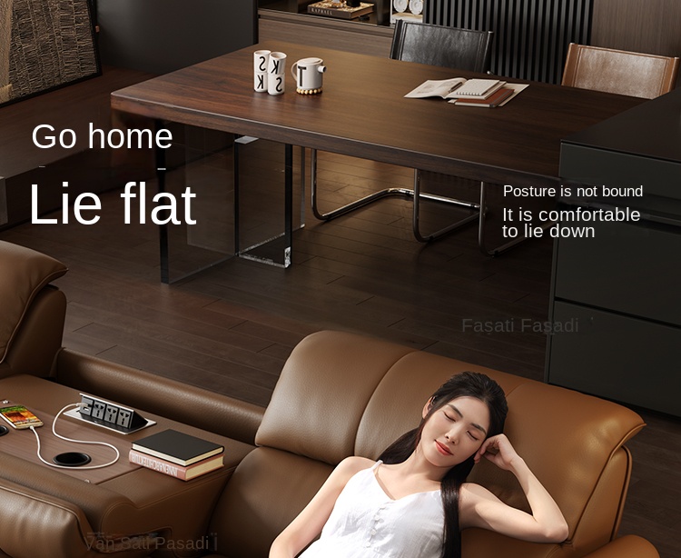 Modern Genuine Leather Recliners Set 5