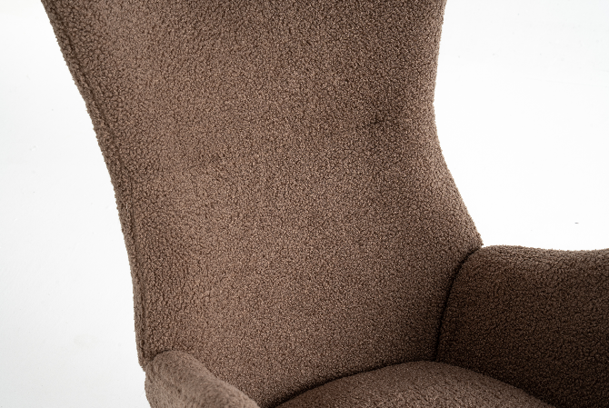 Modern Teddy Fabric Glider Chair with Safety Features Comfy Rocking Armchair with Side Pocket