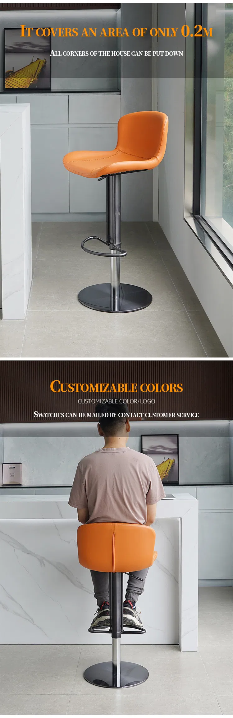 Adjustable Height Counter Stool for Kitchen Island and Modern Home Design