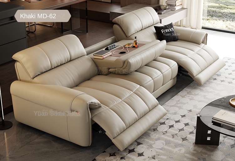 Modern Genuine Leather Recliners Set 9