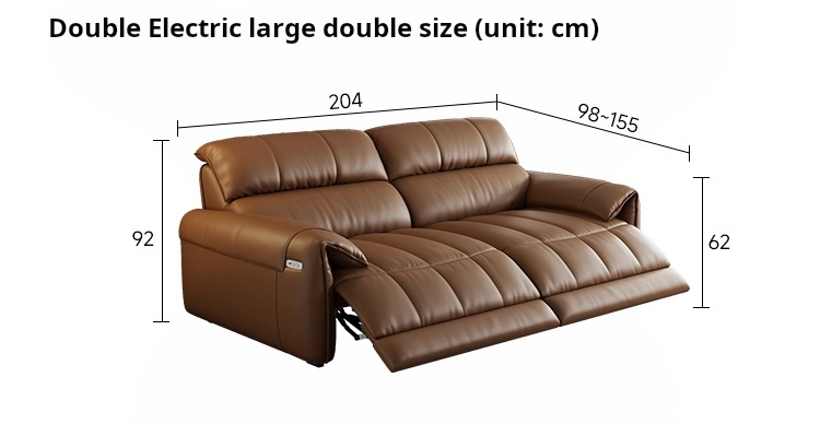 Modern Genuine Leather Recliners Set Details 3
