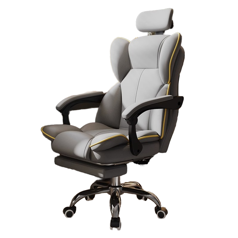 Modern Home Gaming Office Ergonomic Swivel Chair Cooling Backrest Comfortable Mesh Sedentary Chair-Nylon Synthetic Leather Seat