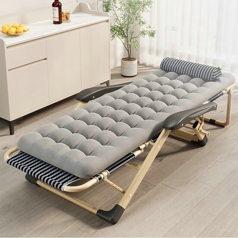 New Design Portable Foldable Lightweight Metal Beach Lounger Chaise Sun Lounger Bed