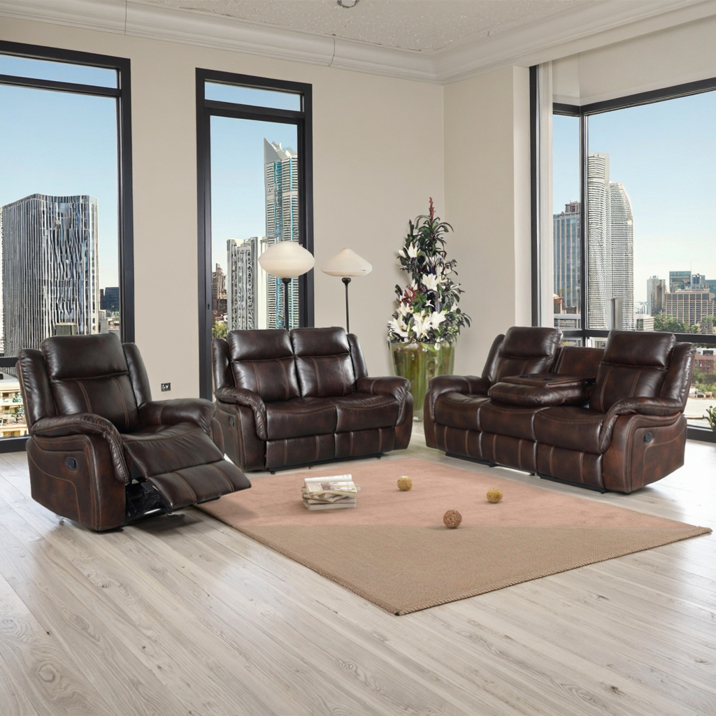 European Luxury Leather Recliner Sofa Set Living Room Sofa Furniture Home Sectional Sofa Reclining Chair With Drop Table Storage