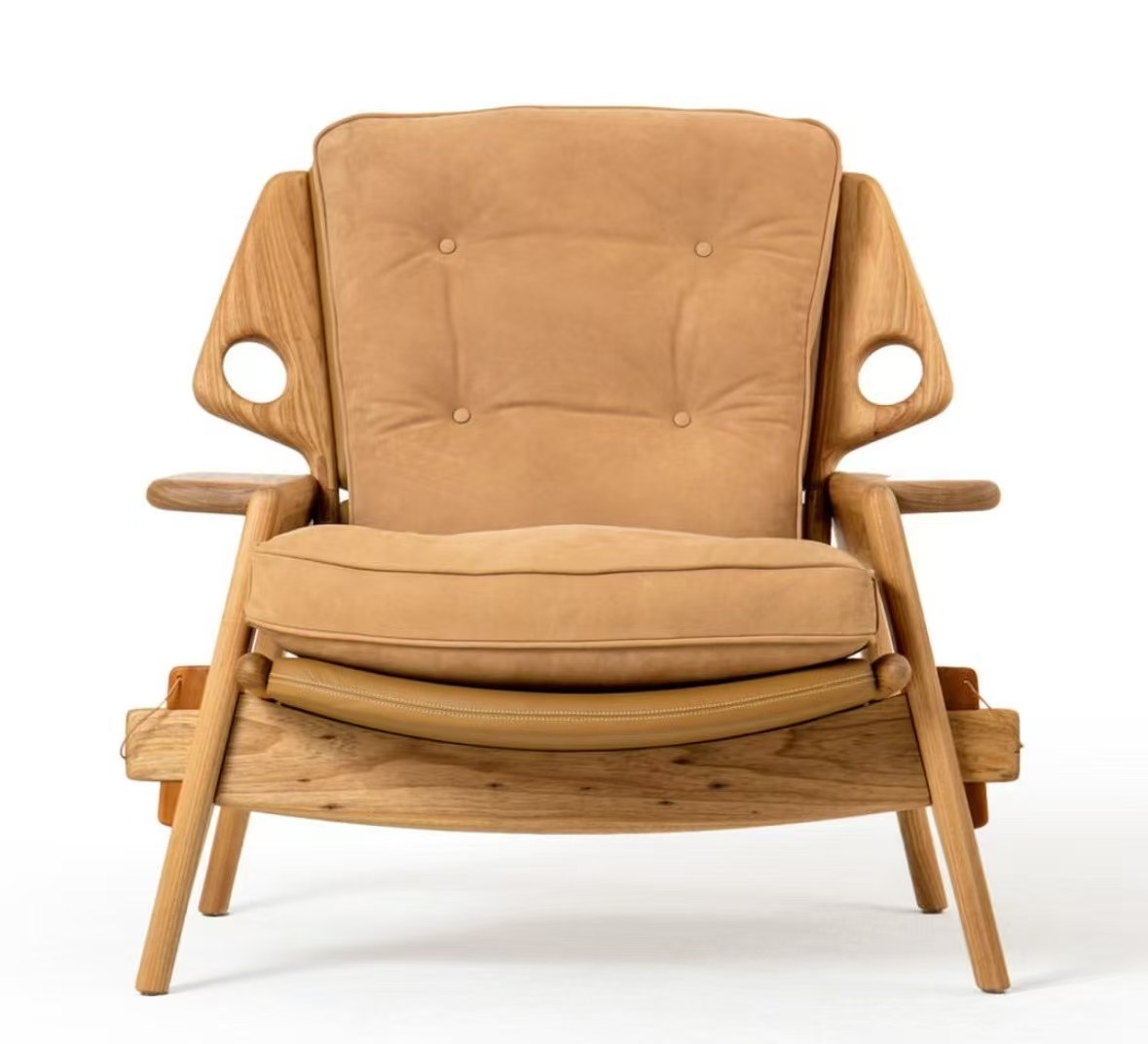 Modern Nordic Designer Wood Chaise Lounge Leisure Chair for Bedroom Living Room Home Furniture Villa Park Application Durable