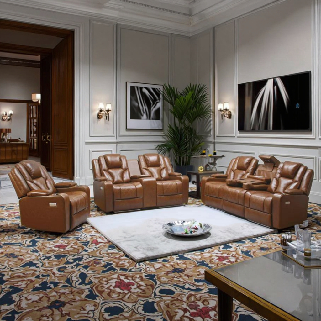 New Design Air Leather Sofa Modern Ergonomic Design Power Recliner Sofa Set Living Room Sectional Sofa For Hotel Home Theater
