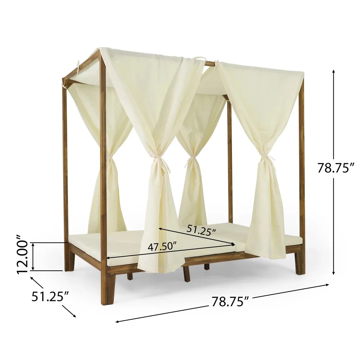 Modern Outdoor Teak Daybed Perfect for Patios and Poolside Retreats