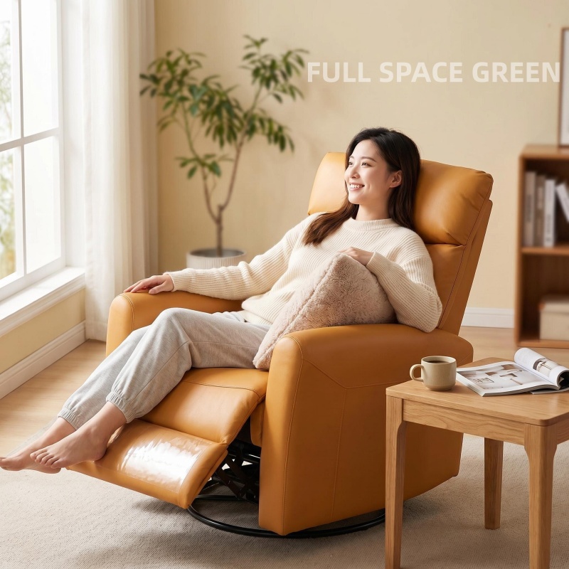 Wholesale Comfort Adjustable Ergonomic Recliner Sofa Sponge Square Manual Recline Reading Single Seat Apartment School Use