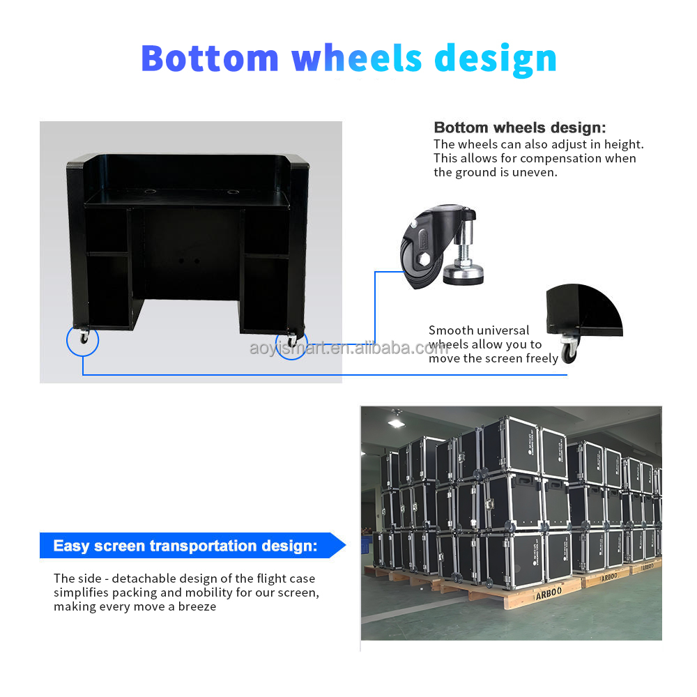 Factory Direct LED Bar Table Display GOB P1.53 P1.86 P2 Custom Size With Wheels Durable Portable For Exhibition &amp; Night Club