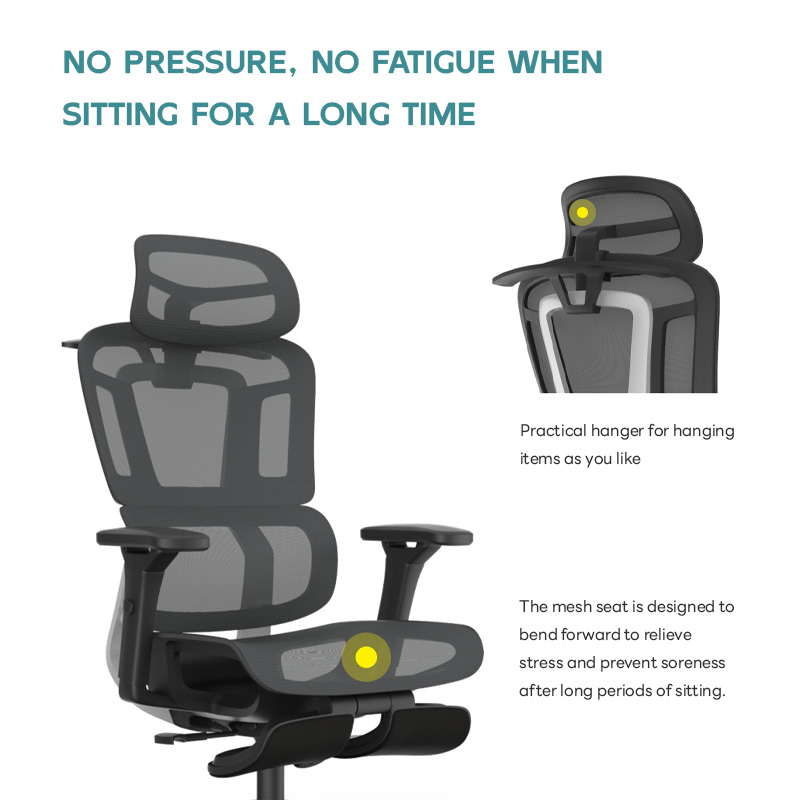 High-Back Executive Mesh Office Chair, Ergonomic Computer Swivel Seating For Professional Workspace
