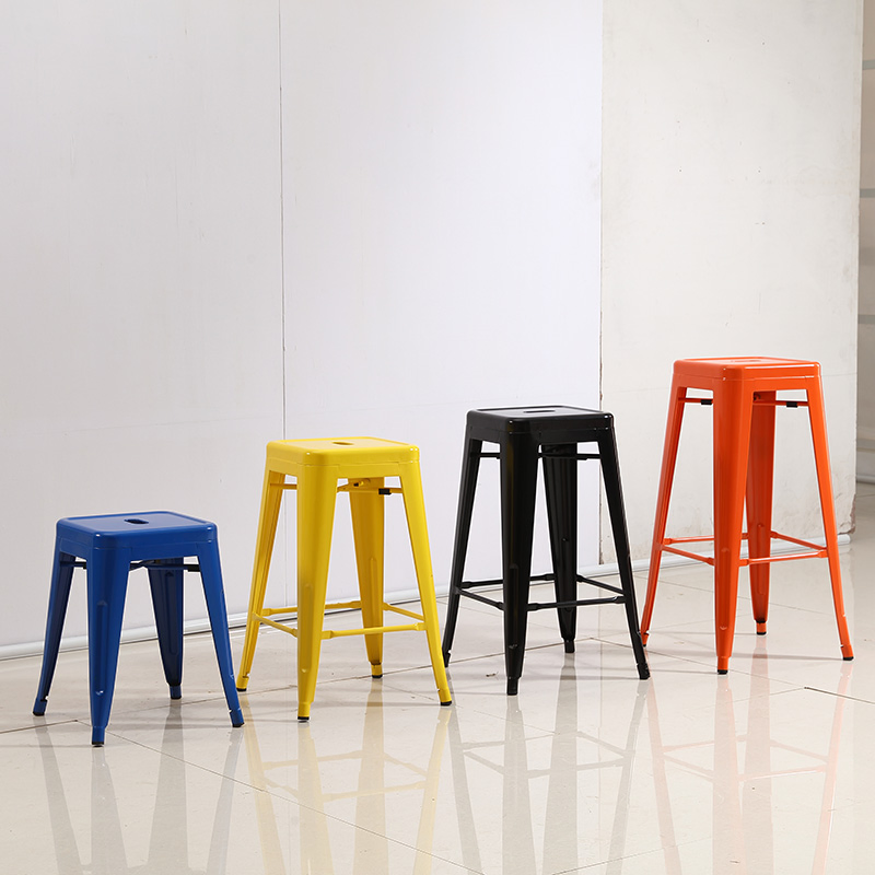 Simply Style Industrial Metal Tolix Bar Counter Stool with Wood Seat