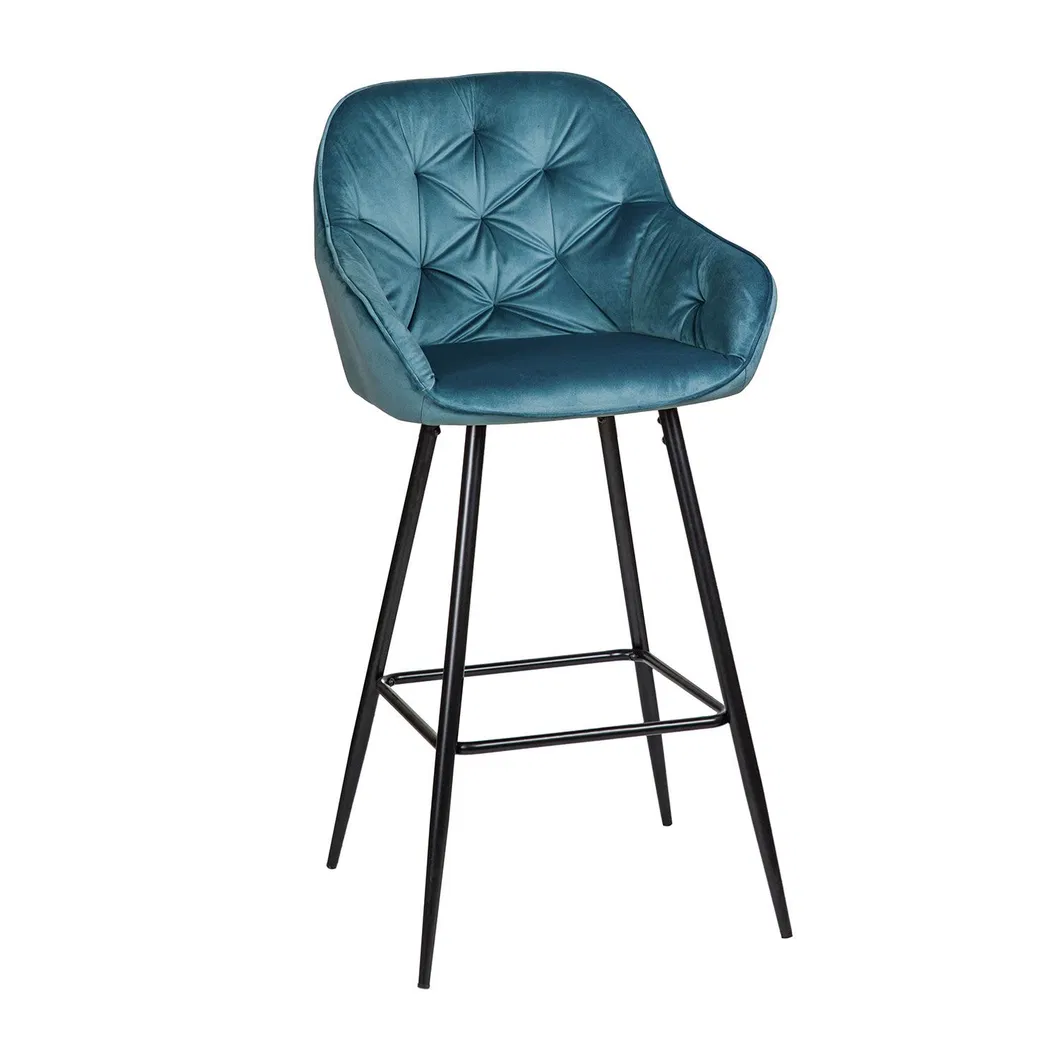 Modern Metal Velvet Bar Stools