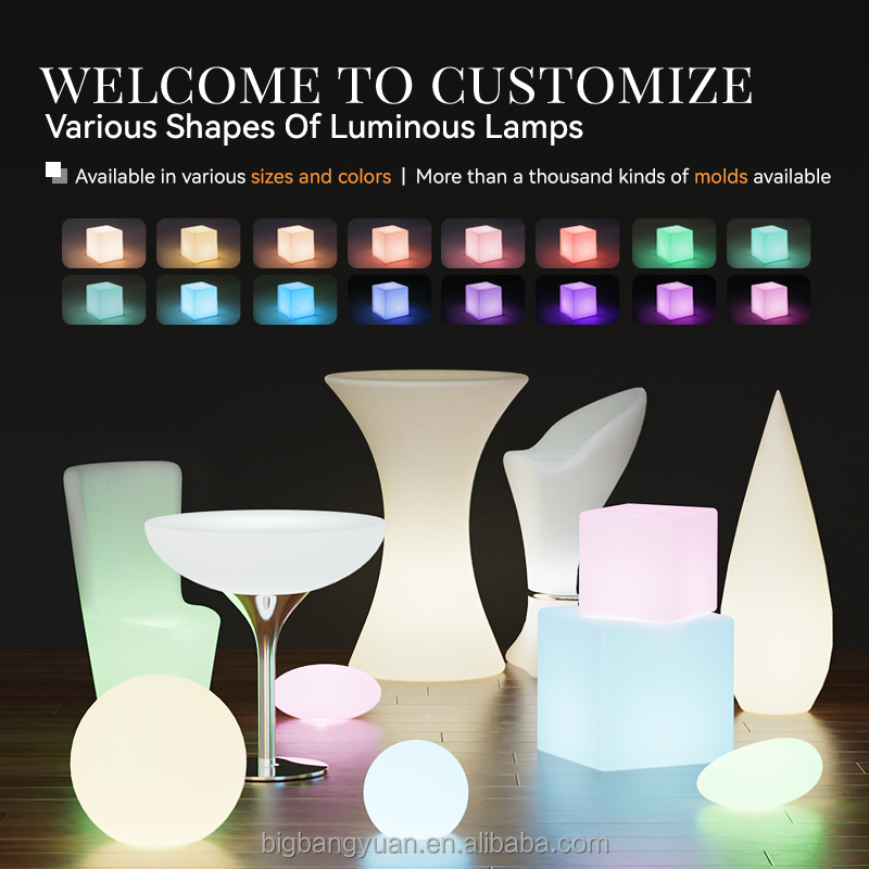 Customized LOGO LED Pool Table High Table and Stool Set Bar LED Lighting Dining Table Party Disco