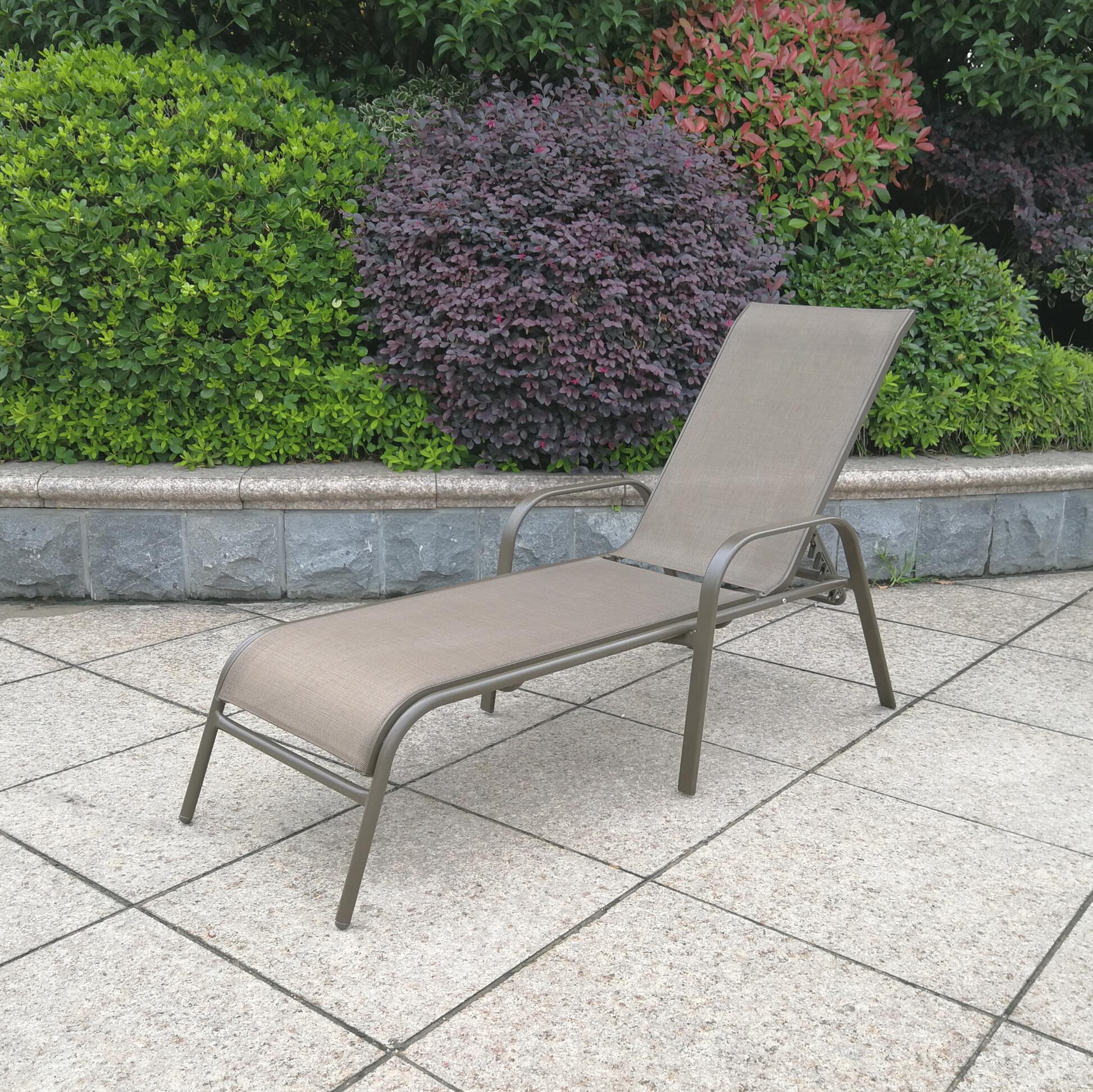 Modern Adjustable Lounge Chair All-Weather metal Chaise Loungers for Outdoor Beach Deck Park Hotel-Luxury Sun Beds