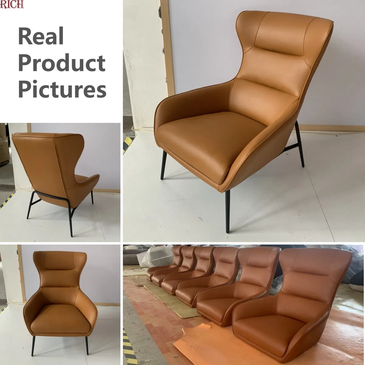 Luxury Lazy Upholstered Lounge Armchair Living Room PU Leather Leisure Accent Chair Specifications